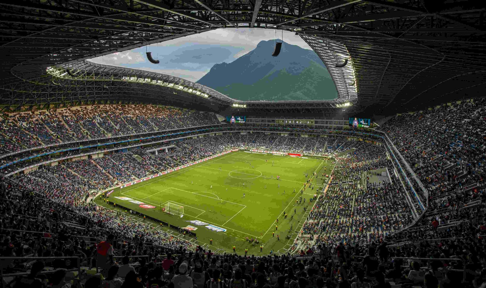 Professional football stadium view